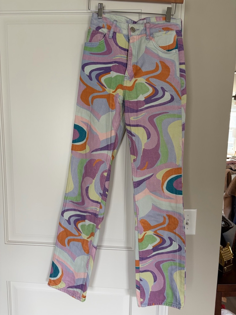 Zara Swirl Print Mom Jeans